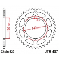 JT ZĘBATKA TYLNA 491 47 KAWASAKI KLE 500 '97-'05 (+1) (49147JT) (ŁAŃC. 520)