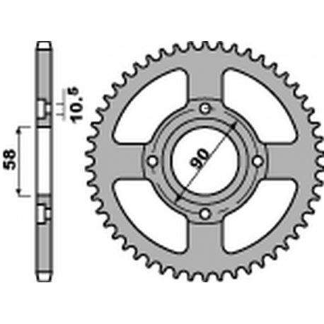 PBR ZĘBATKA TYLNA 279 38 F HONDA CB 250 TWO FIFTY, NIGHTHAWK '92-'02, CMX 250 REBEL '87-'15 (JTR279.38) (ŁAŃC. 520)