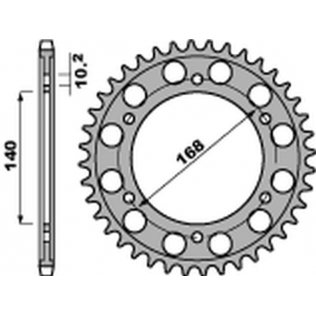 PBR ZĘBATKA TYLNA 4613 47 C45 BMW F 650GS '09-'11, F 800GS/R '09-'20, F 700GS '13-'18 (OTWÓR NA ŚRUBĘ 10,5MM) (JTR3.47) (ŁAŃC. 5