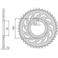 SUNSTAR ZĘBATKA TYLNA 4513 48 YAMAHA YZF 125R '08-'15 (JTR1844.48) (ŁAŃC. 428) (451348JT)