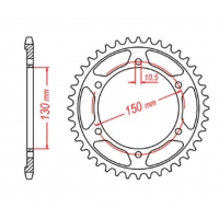 MTX PARTS ZĘBATKA TYLNA 300 46 YAMAHA FZ 8 '10-'15 (JTR300.46) (ŁAŃC. 525) (39P/42P)