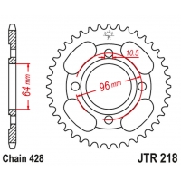 JT ZĘBATKA TYLNA 4521 44 HONDA CG 125 '00-06 (452144JT) (ŁAŃC.428)