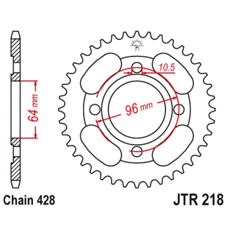 JT ZĘBATKA TYLNA 4521 44 HONDA CG 125 '00-06 (452144JT) (ŁAŃC.428)