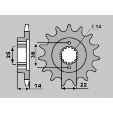 CHT ZĘBATKA PRZEDNIA 497 15 CAGIVA ELEFANT 750/900 (4012-15)