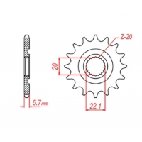 MTX PARTS ZĘBATKA PRZEDNIA 2103 12 YAMAHA YZF 250 '01-'17, WR 250F '01-'17 (JTF1590.12) (ŁAŃC. 520) (JTF1590.12)