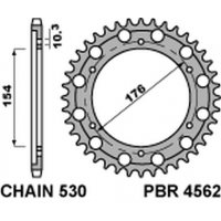 PBR ZĘBATKA TYLNA 4562 43 C45 HONDA CB 1000R '08-'18 (JTR1340.43) OTWÓR-10,5MM (ŁAŃC. 530) (STD.-1)