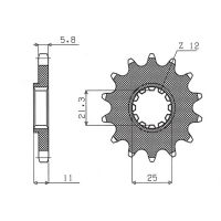 SUNSTAR ZĘBATKA PRZEDNIA 727 13 HUSQVARNA CR/WR/TC/TE 125/250/300/310/410/510/610 (JTF824.13) (ŁAŃC. 520) (72713JT)