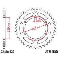 JT ZĘBATKA TYLNA 866 46 YAMAHA XTZ 750 89-98 (3LD) (86645JTZBK) (ŁAŃC. 520) KOLOR CZARNY