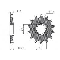 SUNSTAR ZĘBATKA PRZEDNIA 347 15 HONDA CBR 1000RR, CBF 1000 '06-'16 (JTF333.15) (ŁAŃC. 530) (34715JT)