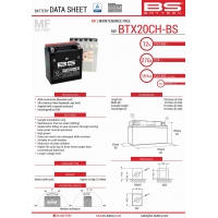 BS AKUMULATOR BTX20CH-BS (YTX20CH-BS, YTX20A-BS) 12V 18AH 150X87X161 BEZOBSŁUGOWY - ELEKTROLIT OSOBNO (270A) (2) UE2019/1148 (30