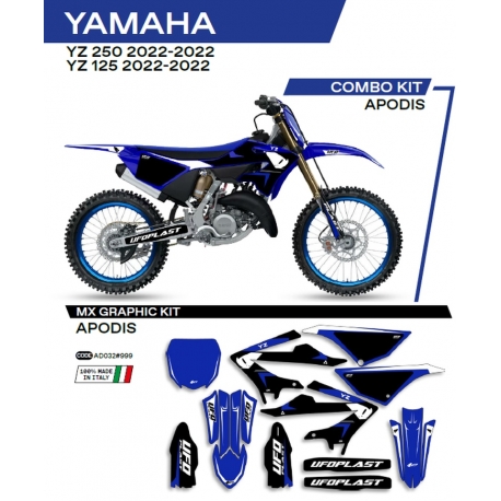 UFO KOMPLET NAKLEJEK (OKLEIN) YAMAHA YZ 125/250 '22 APODIS KOLOR OEM (NIEBIESKI/BIAŁY/CZARNY) - WYPRZEDAŻ