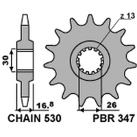 PBR ZĘBATKA PRZEDNIA 347 16 HONDA CBR 1000RR '04-'16, CBF 1000, CBR 900/929/954 (JTF333.16) (ŁAŃC. 530) (34716JT)