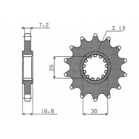 SUNSTAR ZĘBATKA PRZEDNIA 2068 15 HONDA CBR 600F '99-'12, CBR 650F '14-'16 (-1) (JTF1370.15) (ŁAŃC. 525) (206815JT)