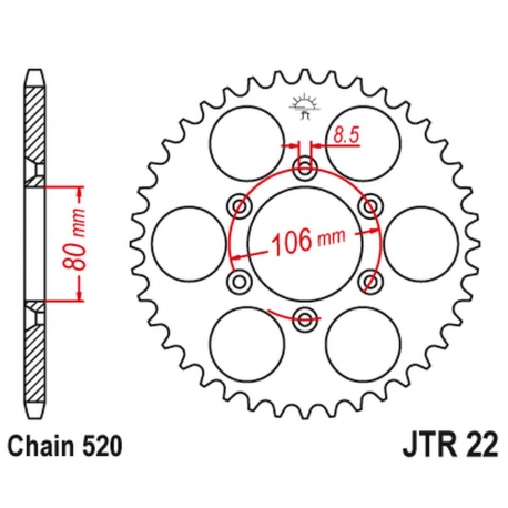 JT ZĘBATKA TYLNA 3560 45 APRILIA SX 125 '08-'12, MX 125 '04-'07 (356045JT) (ŁAŃC. 520)