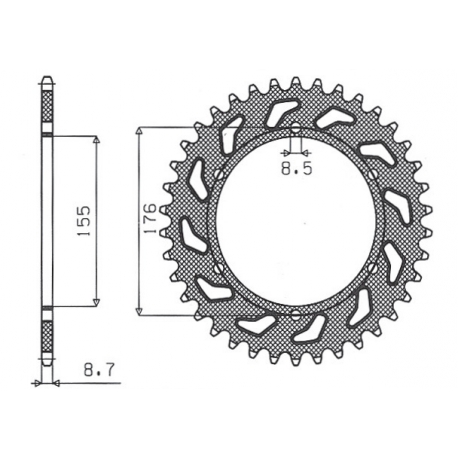 SUNSTAR ZĘBATKA TYLNA 4392 42 TRIUMPH 955/1050 (JTR2011.42) (ŁAŃC. 530) (439242JT)