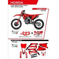 UFO KOMPLET PLASTIKÓW HOKIT125070 PLUS KOMPLET NAKLEJEK (OKLEIN) HONDA CRF 250R '22 CRF 450 '21-'22 W ZESTAWIE PRZEDNIA TABLICA