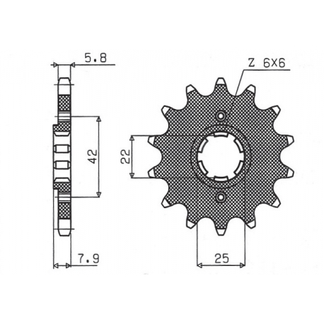 SUNSTAR ZĘBATKA PRZEDNIA 281 15 HONDA XR 600R, XL 600R/RM/LM (JTF281.15) (ŁAŃC. 520) (28115JT)