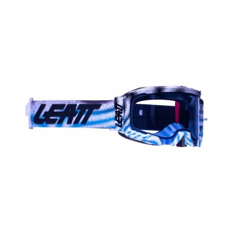 LEATT GOGLE VELOCITY 5.5 GOGGLE ZEBRA BLUE BLUE 70% - KOLOR BIAŁY/NIEBIESKI/CZARNY SZYBKA LUSTRZANA NIEBIESKA