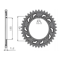 SUNSTAR ZĘBATKA TYLNA 4398 47 SUZUKI DL 650 V-STROM '04-'19 (JTR1792.47) (ŁAŃC. 525) (439847JT)