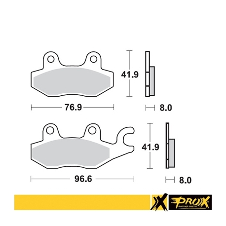 PROX KLOCKI HAMULCOWE KH165 SUZUKI LT-R 450 '06-11, YAMAHA YFZ 450 '04-08 PRZÓD PRAWY