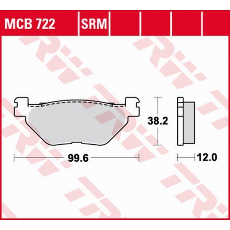 TRW LUCAS ZF KLOCKI HAMULCOWE KH319 ORGANIC YAMAHA XP 500/530 T-MAX '01-'18, TDM 900 '02-'14, XV/XVS 950 '09-'18, XT 1200Z TENER