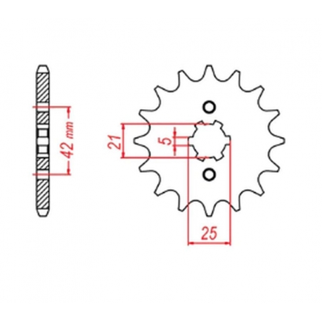 MTX PARTS ZĘBATKA PRZEDNIA 569 16 YAMAHA XV 250 '89-'94, XVS 250 '08-'17, XV 250`89-15 (+2) (JTF569.16) (ŁAŃC. 520)