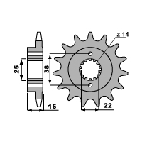 PBR ZĘBATKA PRZEDNIA 2075 14 18NC DUCATI 748 STRADA 95-02 (-1) (ŁAŃC. 520)