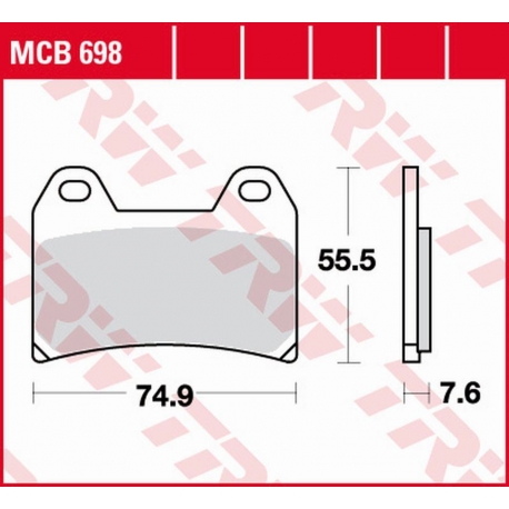 TRW LUCAS ZF KLOCKI HAMULCOWE KH244 ORGANIC HONDA CB 400 SUPER FOUR '97-, BMW R NINE T '16-'18, DUCATI 748/996 '98-'07, MULTISTR