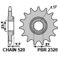 PBR ZĘBATKA PRZEDNIA 2320 13 18NC HONDA CRF 250R '18-'23 SAMOOCZYSZCZAJĄCA (JTF1344.13SC) (ŁAŃC. 520) (STD.)