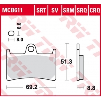 TRW LUCAS KLOCKI HAMULCOWE KH252 KH380 SINTER RACING YAMAHA FZ6 07-10, FZS 600 98-01, MT-07 14-17, TRACER 700 '16-, FZ8 10-16, M