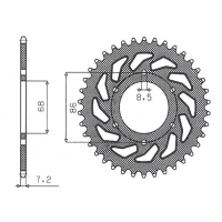 SUNSTAR ZĘBATKA TYLNA 468 46 KAWASAKI BN 125 ELIMINATOR '98-'09 (JTR468.46) (ŁAŃC. 428) (46846JT)