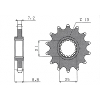 SUNSTAR ZĘBATKA PRZEDNIA 2137 16 KAWASAKI ZX9R '02-'03, Z 1000 '03-'06 (JTF1537.16) (ŁAŃC. 525) (213716JT)