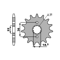 PBR ZĘBATKA PRZEDNIA 2506 13 18NC HONDA NX 250 (88-93) (STOSOWAĆ 2067 13) (ŁAŃC. 520)