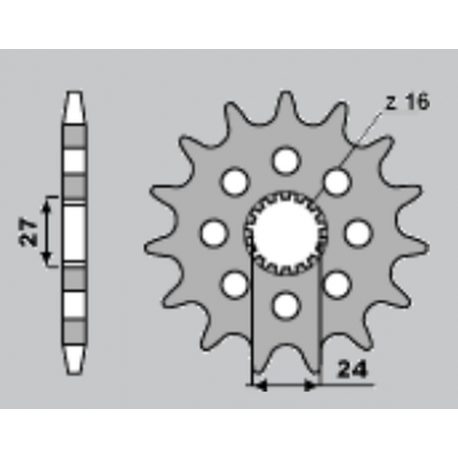 CHT ZĘBATKA PRZEDNIA 2190 16 SUZUKI GSXR 1000 '09-'13 (-1)