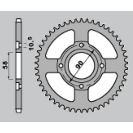 CHT ZĘBATKA TYLNA 279 40 HONDA HONDA MTX 125R 83-94 (279-40) (JTR27.40, JTR273.40)