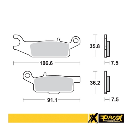 PROX KLOCKI HAMULCOWE KH444 YAMAHA YFM 550 GRIZZLY '11-14, YFM 700 GRIZZLY '07-18 PRZÓD PRAWY