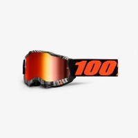 100 PROCENT GOGLE MODEL ACCURI 2 YOUTH JUNIOR GEOSPACE - MIRROR RED LENS - KOLOR CZARNY/BIAŁY/POMARAŃCZOWY SZYBKA CZERWONE LUSTR