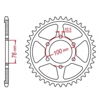 MTX PARTS ZĘBATKA TYLNA 816 42 SUZUKI GSXR1100, GSXR750 '92-'95 (JTR816.42) (ŁAŃC. 530) - ZAMIENNA Z 825 42