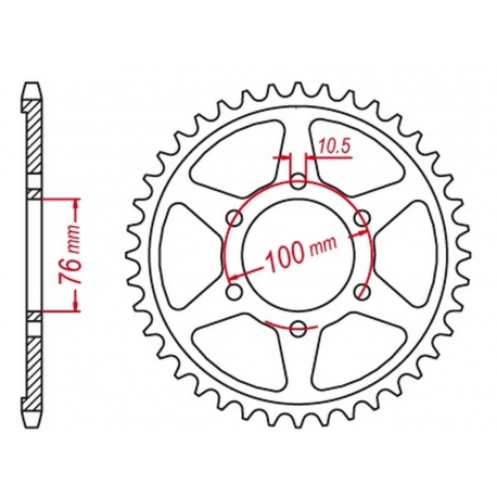 MTX PARTS ZĘBATKA TYLNA 816 42 SUZUKI GSXR1100, GSXR750 '92-'95 (JTR816.42) (ŁAŃC. 530) - ZAMIENNA Z 825 42