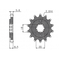 SUNSTAR ZĘBATKA PRZEDNIA 2046 14 HONDA CMX 250`87-`05 (JTF270.14) (ŁAŃC. 520) (204614JT)