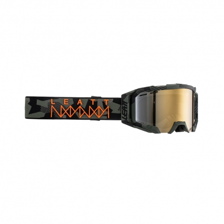 LEATT GOGLE ROWEROWE VELOCITY 5.0 MTB IRIZ GOGGLE CAMO BRONZE UC 68% - KOLOR CZARNY/ZIELONY SZYBKA LUSTRZANA BRĄZOWA