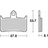 SBS PROMOCJA KLOCKI HAMULCOWE KH187 STREET STANDART CERAMIC HONDA RS 250R '91-'92, RVF 400RR '90-'96 KOLOR CZARNY