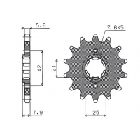 SUNSTAR ZĘBATKA PRZEDNIA 575 15 YAMAHA XT 600 '83-'86, TT600, XT550 (JTF575.15) (ŁAŃC. 520) (57515JT)