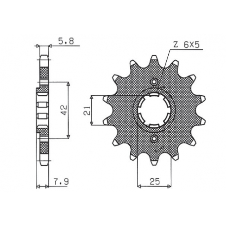 SUNSTAR ZĘBATKA PRZEDNIA 575 15 YAMAHA XT 600 '83-'86, TT600, XT550 (JTF575.15) (ŁAŃC. 520) (57515JT)