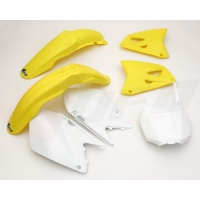 UFO KOMPLET PLASTIKÓW SUZUKI RM 125-250 '06-'17 KOLOR OEM (BIAŁY/ŻÓŁTY) (SU406E999)