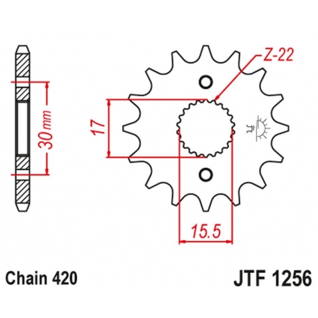 JT ZĘBATKA PRZEDNIA 332 16 HONDA CRF 50F '04-'12, XR 50 '00-'03 (33216JT) (ŁAŃC. 420)