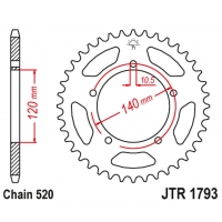 JT ZĘBATKA TYLNA 4397 42 TRIUMPH 865 BONEVILLE/THRUXTON '15-'16, SCRAMBLER '16-'17 (439742JT) (ŁAŃC. 520)