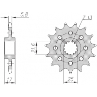 SUNSTAR ZĘBATKA PRZEDNIA 2042 15 HONDA CB 500F/X '13-'15, CBR 500R '13-'16, NC 700 '12-'14, CT/CTX 700 14 (JTF1381.15) (JTF1373.