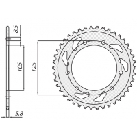 SUNSTAR ZĘBATKA TYLNA 4402 53 DERBI SENDA 50R/SM, APRILIA RX 50, MBK 50 (JTR1131.53) (ŁAŃC. 420) (440253JT)