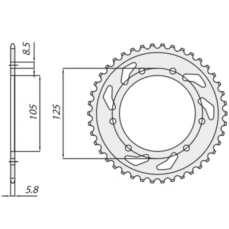 SUNSTAR ZĘBATKA TYLNA 4402 53 DERBI SENDA 50R/SM, APRILIA RX 50, MBK 50 (JTR1131.53) (ŁAŃC. 420) (440253JT)